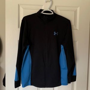 Under Armour zip top black and blue